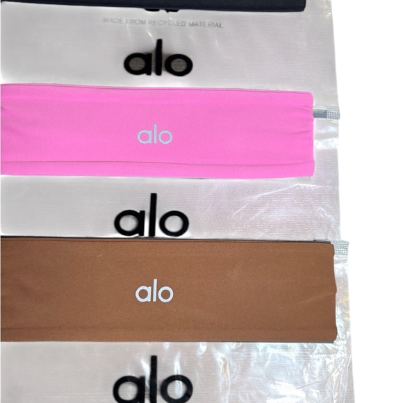 🖤🤎🩷NEW🖤🤎🩷ALO Yoga Trio Headband Set - Black, Pink, Brown - Picture 2 of 3